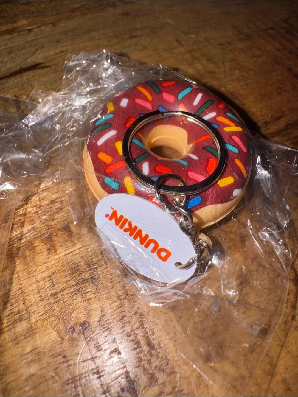 Dunkin Donut Keychain Set - White and Chocolate Sprinkles Squishy